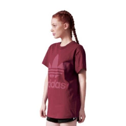 Adidas Originals Big Trefoil Tee Shirt Collegiate Burgundy Damen -Bekleidungsgeschäft adidas big trefoil br9742 02 gross