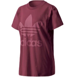 Adidas Originals Big Trefoil Tee Shirt Collegiate Burgundy Damen