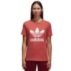 Adidas Originals Trefoil Tee Shirt Trace Scarlet Damen