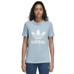 Adidas Originals Trefoil Tee Shirt Ash Grey/White Damen