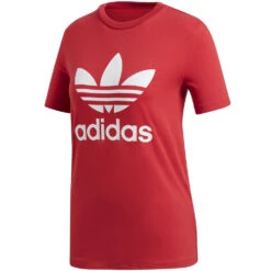 Adidas Originals Trefoil Tee Shirt Real Red Damen -Bekleidungsgeschäft adidas originals trefoil tee dh3172 realred 03 grossJfacfq5m6PrRi