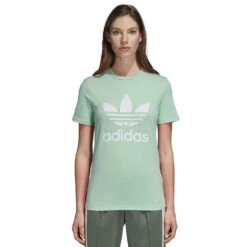 Adidas Originals Trefoil Tee Shirt Blush Green Damen