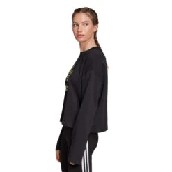 Adidas Originals Premium Logo Sweatshirt Black/Gold Damen -Bekleidungsgeschäft adidas premium logo crew fm2623 02 gross