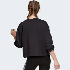 Adidas Originals Premium Logo Sweatshirt Black/Gold Damen -Bekleidungsgeschäft adidas premium logo crew fm2623 03 gross