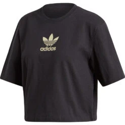 Adidas Originals Premium Logo Bauchfreies Top Black Damen -Bekleidungsgeschäft adidas premium logo tee fm2630 04 grossClgcIBSKBX7WC