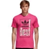 Adidas Originals Tongue Label Tee Shirt Shock Pink Herren