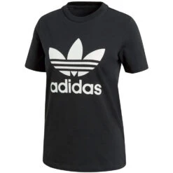 Adidas Originals Trefoil Tee Shirt Black/White Damen -Bekleidungsgeschäft adidas trefoil tee cv9888 03 grossbia6ztxD79cjA