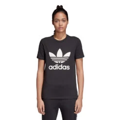 Adidas Originals Trefoil Tee Shirt Black/White Damen