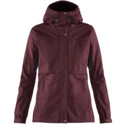 FJÄLLRÄVEN Fjällräven Kaipak Wetterjacke Dark Garnet/Dark Grey Damen