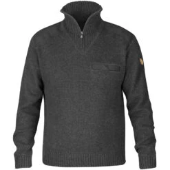 FJÄLLRÄVEN Fjällräven Koster Wollpullover Dark Grey Herren