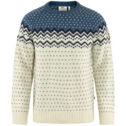 FJÄLLRÄVEN Fjällräven Övik Knit Strickpullover Chalk White/Indigo Blue Herren