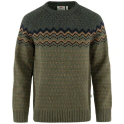 FJÄLLRÄVEN Fjällräven Övik Knit Norwegerpullover Laurel Green/Deep Forest Herren