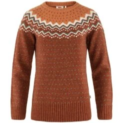 FJÄLLRÄVEN Fjällräven Övik Knit Pullover Autumn Leaf/Desert Brown Damen