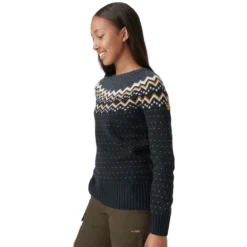 FJÄLLRÄVEN Fjällräven Övik Knit Wollpullover Dark Navy Damen -Bekleidungsgeschäft fjaellraeven oevik knit sweater f89941 555 02 gross
