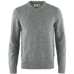 FJÄLLRÄVEN Fjällräven Övik V-Neck Strickpullover Grey Herren
