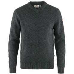 FJÄLLRÄVEN Fjällräven Övik V-Neck Strickpullover Dark Grey Herren
