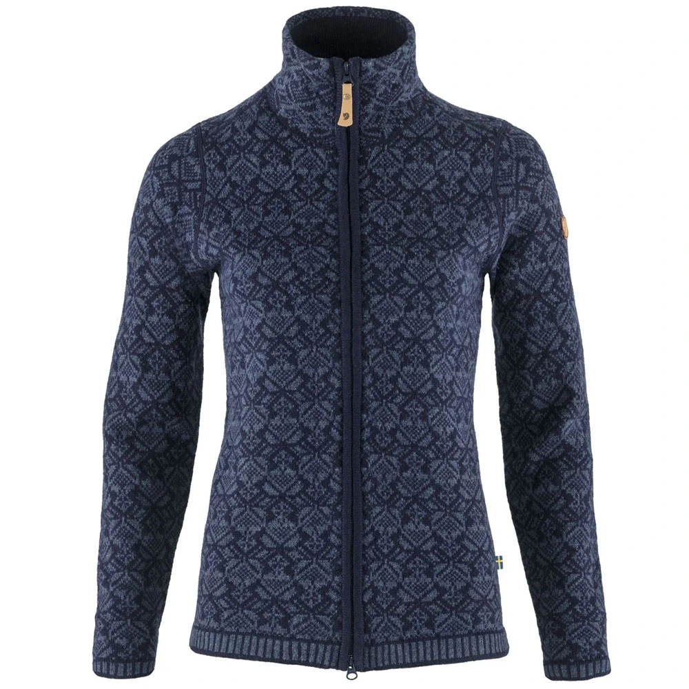 FJÄLLRÄVEN Fjällräven Snow Cardigan Strickjacke Dark Navy Damen 1 FJÄLLRÄVEN Fjällräven Snow Cardigan Strickjacke Dark Navy Damen
