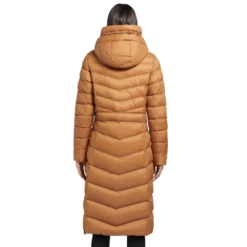 Khujo Ingram Shine Langmantel Sudan Brown Damen -Bekleidungsgeschäft khujo ingram shine 1214co223 537 braun 02 gross