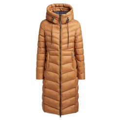 Khujo Ingram Shine Langmantel Sudan Brown Damen -Bekleidungsgeschäft khujo ingram shine 1214co223 537 braun 05 gross