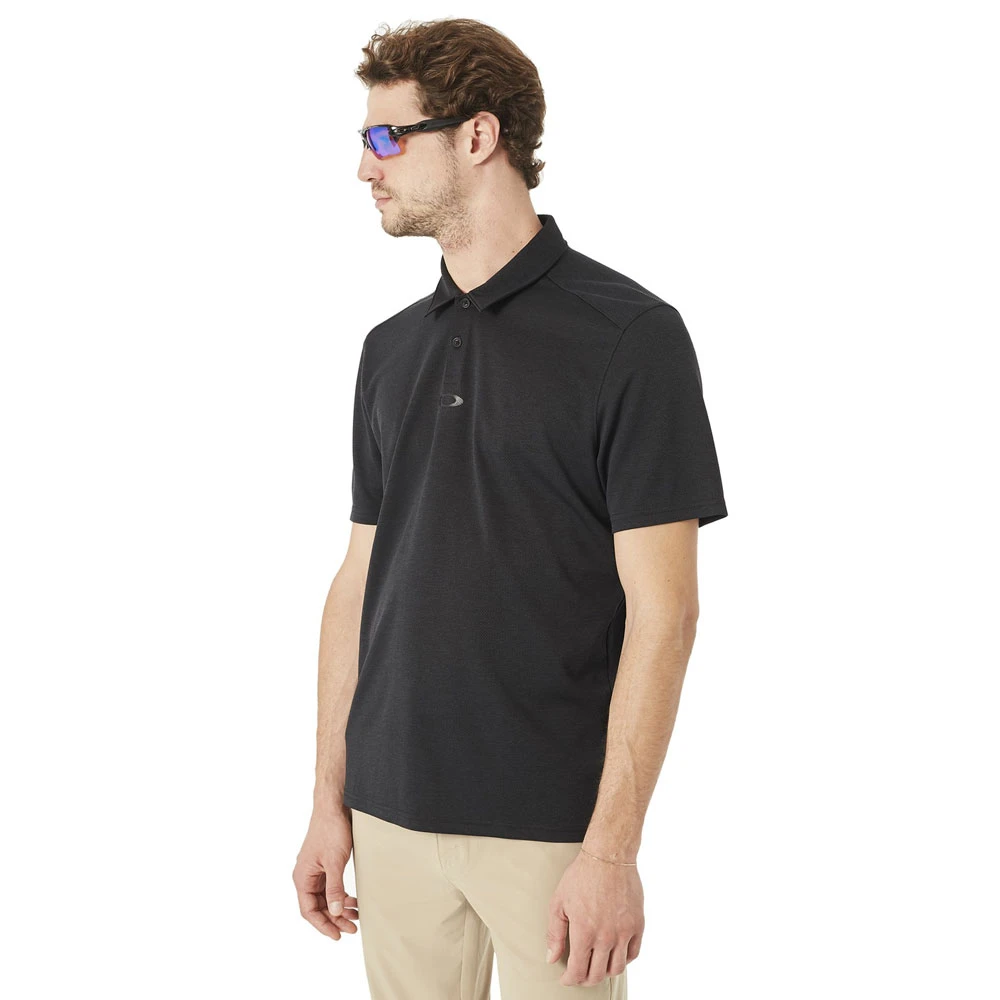 Oakley Aero Ellipse Polo Kurzarmshirt Blackout Light Heather Herren 2 Oakley Aero Ellipse Polo Kurzarmshirt Blackout Light Heather Herren - Image 2