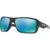 Oakley Double Edge Sonnenbrille Matte Black/Prizm Deep Water Polarized Damen, Herren
