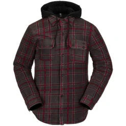 Volcom Field Insulated Flannel Flanelljacke Black Plaid Herren